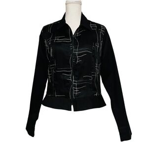 ANNE FONTAINE PARIS WOMENS BLACK ZIPPERED COTTON TOP/JACKET SIZE 3